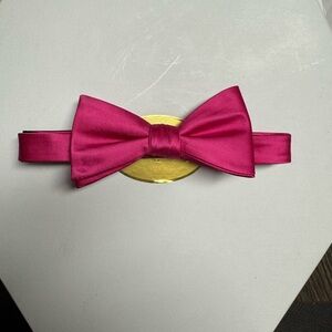 Stafford Fuchsia Satin Bow Tie